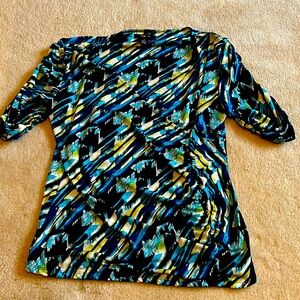 Style &Co multi blue blouse short sleeve